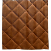 Brauner Rhombus Leder Hintergrund Duschvorhang (Vorderseite)
