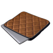 Brauner Rhombus Leder Hintergrund Laptopschutzhülle (Vorne Knopf)