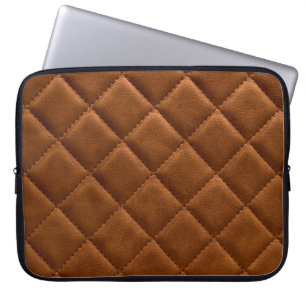 Brauner Rhombus Leder Hintergrund Laptopschutzhülle