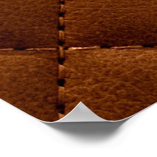 Brauner Rhombus Leder Hintergrund Poster (Ecke)