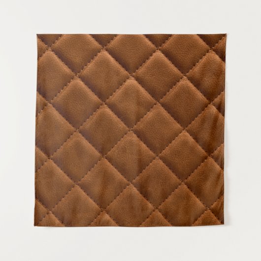 Brauner Rhombus Leder Hintergrund Wandteppich (Vorderseite)