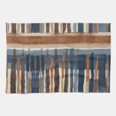 Brauner Rost und Beige abstrakt Geschirrtuch (Horizontal)