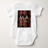 Brauner rustikaler Backsteinstein Name Buchstabe J Baby Strampler (Rückseite)