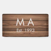 Brauner rustikaler Boho Anbringen des Namensbuchst Banner (Horizontal)