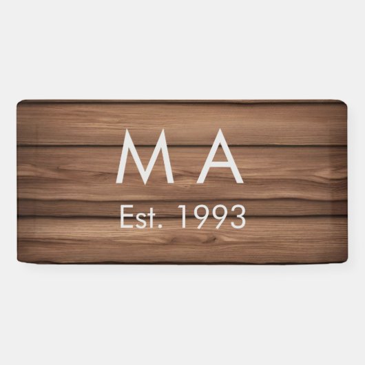 Brauner rustikaler Boho Anbringen des Namensbuchst Banner (Horizontal)