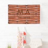 Brauner rustikaler Boho Anbringen des Namensbuchst Banner (Insitu)
