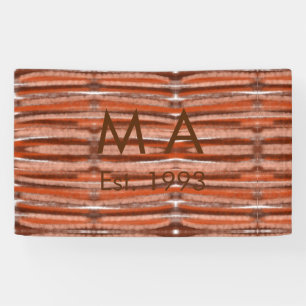 Brauner rustikaler Boho Anbringen des Namensbuchst Banner