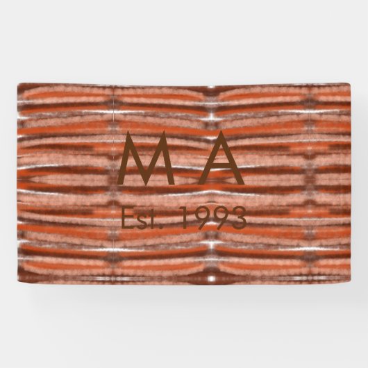 Brauner rustikaler Boho Anbringen des Namensbuchst Banner (Horizontal)