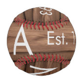 Brauner rustikaler Boho Anbringen des Namensbuchst Baseball (Rückseite)