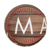 Brauner rustikaler Boho Anbringen des Namensbuchst Baseball (Vorderseite Links)