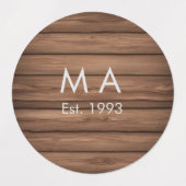 Brauner rustikaler Boho Anbringen des Namensbuchst Etiketten (Design 2)