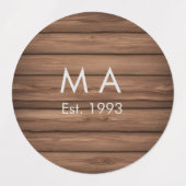 Brauner rustikaler Boho Anbringen des Namensbuchst Etiketten (Design 1)