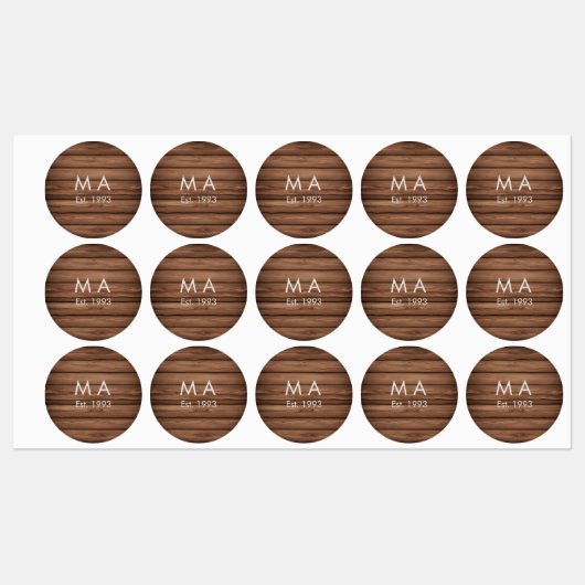 Brauner rustikaler Boho Anbringen des Namensbuchst Etiketten (Blatt)