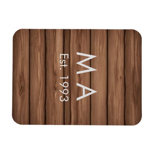 Brauner rustikaler Boho Anbringen des Namensbuchst Magnet (Horizontal)