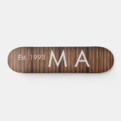 Brauner rustikaler Boho Anbringen des Namensbuchst Skateboard (Horizontal)
