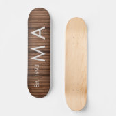Brauner rustikaler Boho Anbringen des Namensbuchst Skateboard (Vorderseite)