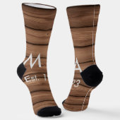 Brauner rustikaler Boho Anbringen des Namensbuchst Socken (Gewinkelt)