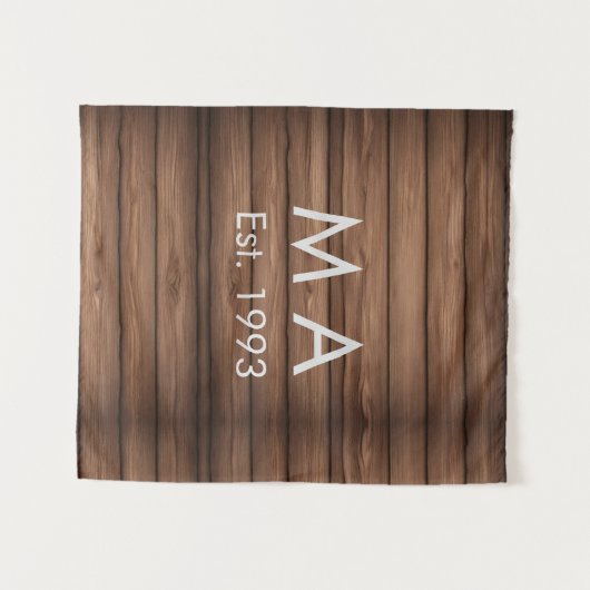 Brauner rustikaler Boho Anbringen des Namensbuchst Wandteppich (Vorderseite (Horizontal))