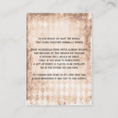 Brauner, rustikaler Krug, der gute Karten wünscht (Rückseite)