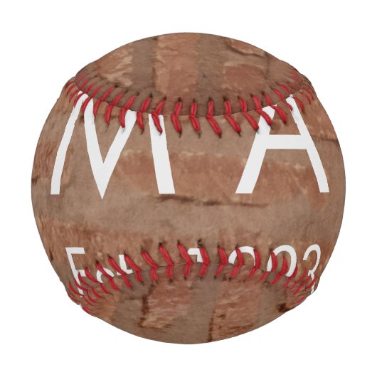 Brauner rustikaler Stein mit dem Namen Datum des J Baseball (Vorderseite)