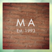 Brauner rustikaler Stein mit dem Namen Datum des J Fensteraufkleber (Blatt 3)