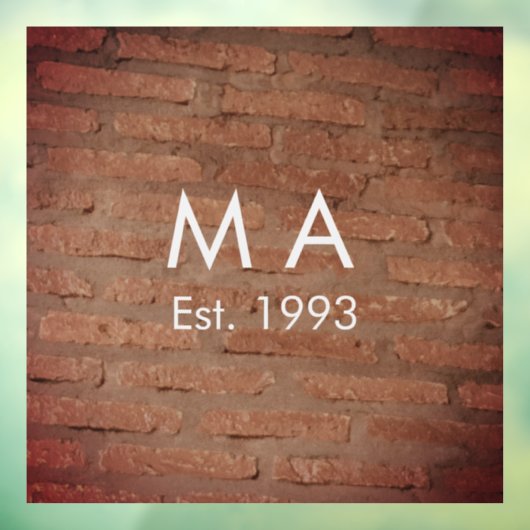 Brauner rustikaler Stein mit dem Namen Datum des J Fensteraufkleber (Blatt 3)