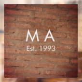 Brauner rustikaler Stein mit dem Namen Datum des J Fensteraufkleber (Blatt 2)