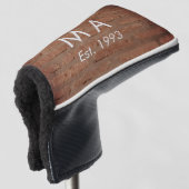 Brauner rustikaler Stein mit dem Namen Datum des J Golf Headcover (3/4 Vorderseite)