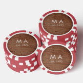 Brauner rustikaler Stein mit dem Namen Datum des J Pokerchips (Stapel)
