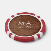 Brauner rustikaler Stein mit dem Namen Datum des J Pokerchips (Einzeln)