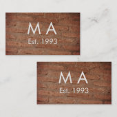 Brauner rustikaler Stein mit dem Namen Datum des J Visitenkarte (Vorne/Hinten)