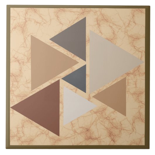 Brauner Sandstein Geometrisches Muster Fliese (Vorderseite)