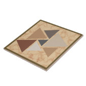 Brauner Sandstein Geometrisches Muster Fliese (Seite)