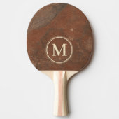 Brauner Sandstein Monogramm Tischtennis Schläger (Vorderseite)