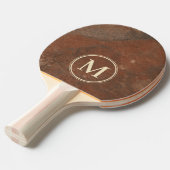 Brauner Sandstein Monogramm Tischtennis Schläger (Vorderseite)