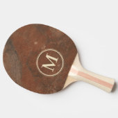 Brauner Sandstein Monogramm Tischtennis Schläger (Seitenansicht)