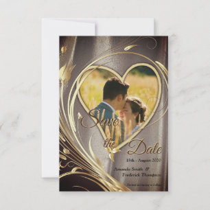 Brauner Satin & funkelnde Blumenpracht Save The Date