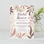 Brauner Schokoladenblumenfall Brautparty Einladung (Stehend Vorderseite)