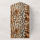 Brauner Schwarz-weißer Leopard All In One Einladung (Außenbereich)