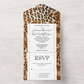 Brauner Schwarz-weißer Leopard All In One Einladung (Innen Boden)