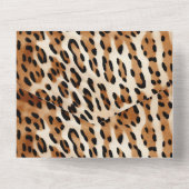 Brauner Schwarz-weißer Leopard All In One Einladung (Rückseite)