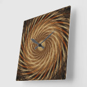 Brauner Schwarzer Spiraldraht Kaleidoskop Kunstsch Quadratische Wanduhr (Winkel)