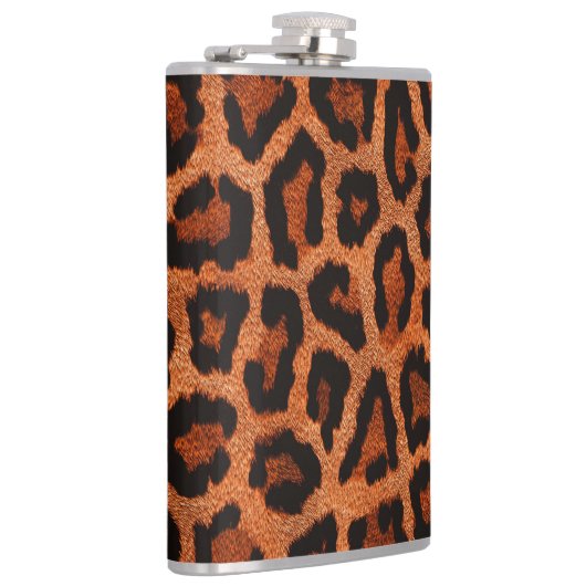 Brauner Schwarzleopard-Tierdruck Flachmann (Rechts)