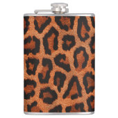 Brauner Schwarzleopard-Tierdruck Flachmann (Vorderseite)