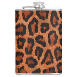 Brauner Schwarzleopard-Tierdruck Flachmann