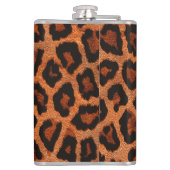 Brauner Schwarzleopard-Tierdruck Flachmann (Rückseite)