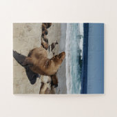 Brauner Seelion am Strand Puzzle (Horizontal)