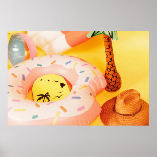 Brauner Sonnenhut bei Schwimmer Poster