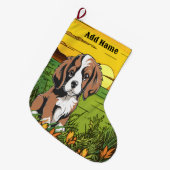 Brauner Spaniel Großer Weihnachtsstrumpf (Vorderansicht (hängend))