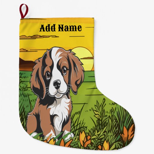 Brauner Spaniel Großer Weihnachtsstrumpf (Vorderseite)
